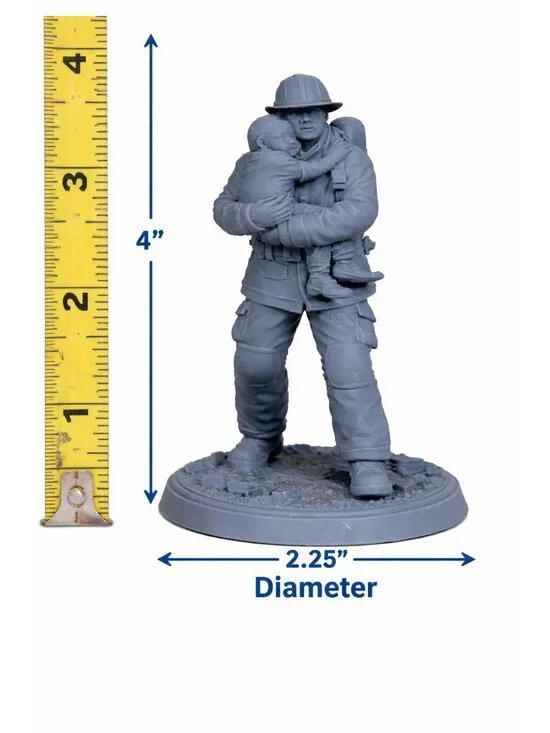 Winter Park Collectibles Heroes in Action Resin Fireman Carrying Baby Figure - Picture 3 of 8